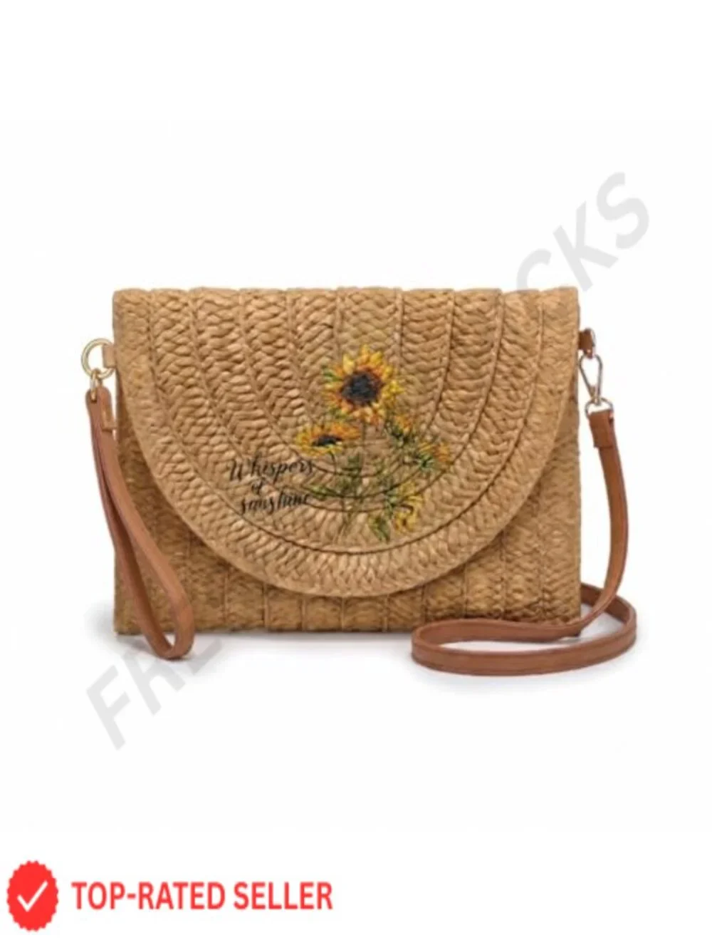 Handwoven Straw Clutch for Women | Summer Beach Shoulder Purse | Envelope